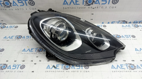 Right front headlight assembly for Porsche Macan 15-18, xenon, with washer, adaptive, black, chipped