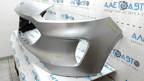 Front bumper, bare, Ford Escape MK4 20-22, without parking sensors, silver, scratches, dents, non-standard holes