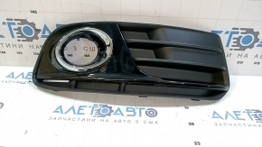 Right lower grille of the front bumper for Audi Q5 8R 13-17, matte + glossy chrome, under fog lights, type 2