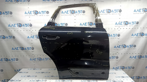 The bare rear right door of a Porsche Macan 15-18, black A1, painted 0.25-0.3, with a bump, scratches, and chips.