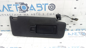 Right visor for Porsche Macan 15-21, black leather, without hook, for panoramic windows, crack in mount