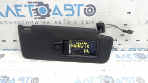 Right visor for Porsche Macan 15-21, black leather, without hook, for panoramic windows, crack in mount
