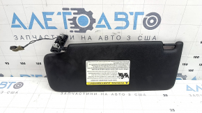 Right visor for Porsche Macan 15-21, black leather, without hook, for panoramic windows, crack in mount