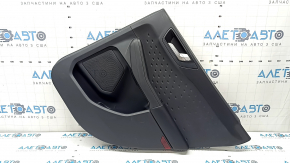 Door trim panel rear right Ford Escape MK4 20-22 black with black plastic insert, armrest black leather, with handle, scratches