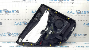 Door trim panel rear right Ford Escape MK4 20-22 black with black plastic insert, armrest black leather, with handle, scratches