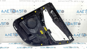 Door trim panel, rear left, Ford Escape MK4 20-22, black with black plastic insert, black leather armrest, with handle, scratches, broken mount