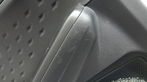 Door trim panel, rear left, Ford Escape MK4 20-22, black with black plastic insert, black leather armrest, with handle, scratches, broken mount