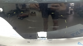 Black rear bumper for Porsche Macan 15-18, with parking sensors and camera, broken mounts, cracked mount, tear, cracked, scratches