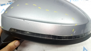 Left side mirror assembly for Audi A4 B9 17-19, 15 pins, turn signal, auto-dimming, memory, BSM, silver, chipped