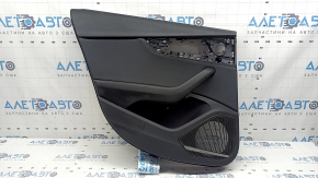 Black rear left door panel for Audi A4 B9 17-19, black leather armrest, black leather insert, Bang & Olufsen, with buttons, dry-cleanable, scratches