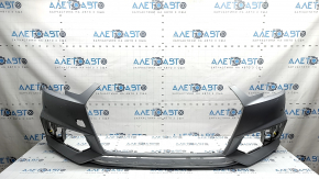 Bare front bumper for Audi A4 B9 17-19 S-Line without washers, for 4 parking sensors, without tow hook plug, silver, chips, scratches, broken mount