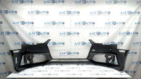 Bare front bumper for Audi A4 B9 17-19 S-Line without washers, for 4 parking sensors, without tow hook plug, silver, chips, scratches, broken mount