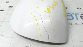 Left side mirror cover for Hyundai Sonata 20-23, white, cracked, broken fasteners