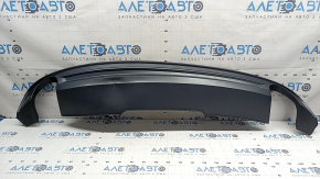 The rear bumper lip of the Audi A4 B9 17-18 s-line is matte and dented.