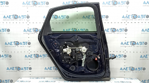 Complete rear left door for an Audi A6 C8 19-21 keyless, triplex, door closer, under the curtain, blue LX5B, dent, bump