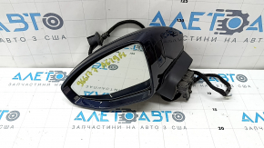 Left side mirror assembly for Audi A6 C8 19-25, 15+2 pins, turn signal, heated, auto-dimming, auto-folding, camera, BSM, blue, scratched