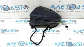 Left side mirror assembly for Audi A6 C8 19-25, 15+2 pins, turn signal, heated, auto-dimming, auto-folding, camera, BSM, blue, scratched
