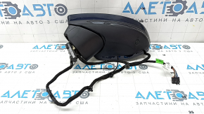 Left side mirror assembly for Audi A6 C8 19-25, 15+2 pins, turn signal, heated, auto-dimming, auto-folding, camera, BSM, blue, scratched