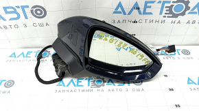 Right side mirror assembly for Audi A6 C8 19-25, 15+2 pins, turn signal, heated, auto-dimming, auto-folding, camera, BSM, blue, bumper
