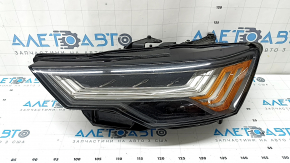 Left front headlight assembly for the Audi A6 C8, 19-24 LED, Matrix and Multi-beam, with seal, yellow LED, for polishing