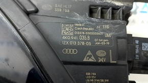 Left front headlight assembly for the Audi A6 C8, 19-24 LED, Matrix and Multi-beam, with seal, yellow LED, for polishing