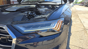 Left front headlight assembly for the Audi A6 C8, 19-24 LED, Matrix and Multi-beam, with seal, yellow LED, for polishing