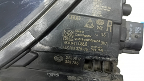 Right front headlight assembly for the Audi A6 C8, 19-24 LED, Matrix and Multi-beam, with seal, yellow LED, for polishing