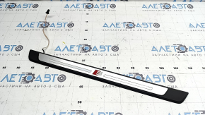 Audi A4 B9 17-20 S-Line outer front left door sill trim with backlight, scratch, chrome bulge