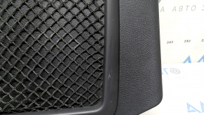 The rear driver's seat cover for an Audi A4 B9 17-25 is black and worn, with a broken mount.