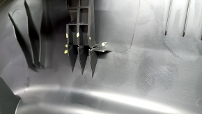 The rear driver's seat cover for an Audi A4 B9 17-25 is black and worn, with a broken mount.