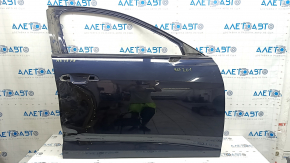 The front right door is bare, Audi A6 C8 19-21 blue LX5B, dented.