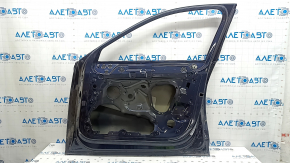 The front right door is bare, Audi A6 C8 19-21 blue LX5B, dented.