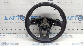 Audi A4 B9 17-19 leather steering wheel, black, heated, with paddle shifters, no buttons, scratches, needs cleaning