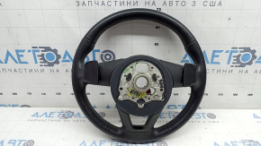 Audi A4 B9 17-19 leather steering wheel, black, heated, with paddle shifters, no buttons, scratches, needs cleaning