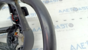 Audi A4 B9 17-19 leather steering wheel, black, heated, with paddle shifters, no buttons, scratches, needs cleaning