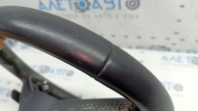 Audi A4 B9 17-19 leather steering wheel, black, heated, with paddle shifters, no buttons, scratches, needs cleaning