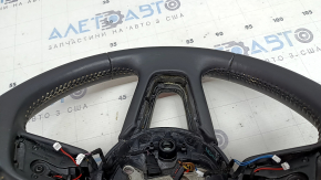 Audi A4 B9 17-19 leather steering wheel, black, heated, with paddle shifters, no buttons, scratches, needs cleaning
