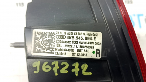 Right inner trunk lid light for Audi A6 C8 19-24, animation-ready, chipped