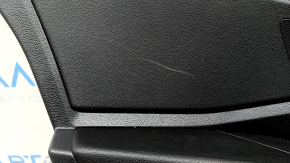 Rear left door panel for a 19-26 VW Jetta, black with black plastic insert, leather armrest, with a tweeter, with a handle, scratches