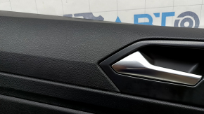 Rear left door panel for a 19-26 VW Jetta, black with black plastic insert, leather armrest, with a tweeter, with a handle, scratches