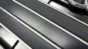 Complete radiator grille for Audi A6 C8 19-23 with parking sensors and radar, matte black with chrome, with quattro emblem, radar frame, sand