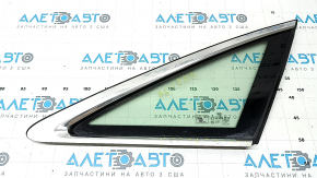 Rear right window, blind glass, Audi A6 C8 19-25 triplex with chrome molding, scratches, dents on the molding