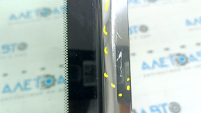 Rear right window, blind glass, Audi A6 C8 19-25 triplex with chrome molding, scratches, dents on the molding