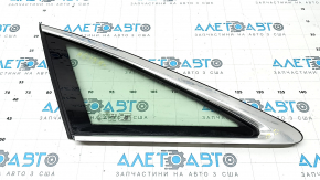 Rear left window, blind glass, Audi A6 C8 19-25, triplex, with chrome molding, scratches on the molding