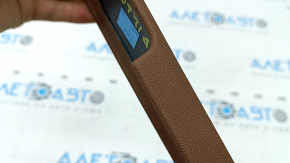 Right side trim panel for the center console of the Audi A6 C8 19-25, light brown leather, tacked
