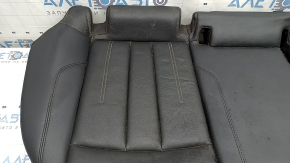 Rear seat cushion for Audi A4 B9 17-19, black leather, heated, wrinkled, dry cleanable