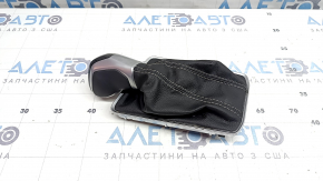 Automatic transmission knob with shifter cover for VW Jetta 22-26, black leather, backlit, scratches, crack