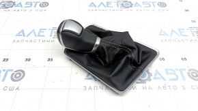 Automatic transmission knob with shifter cover for VW Jetta 22-26, black leather, backlit, scratches, crack