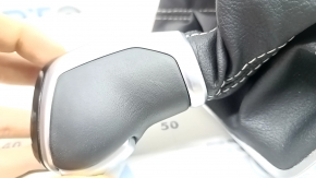 Automatic transmission knob with shifter cover for VW Jetta 22-26, black leather, backlit, scratches, crack