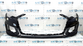 Bare front bumper for Audi A6 C8 19-23 with park assist and headlight washer, S-Line, without caps, blue, scratches, dents, broken fasteners